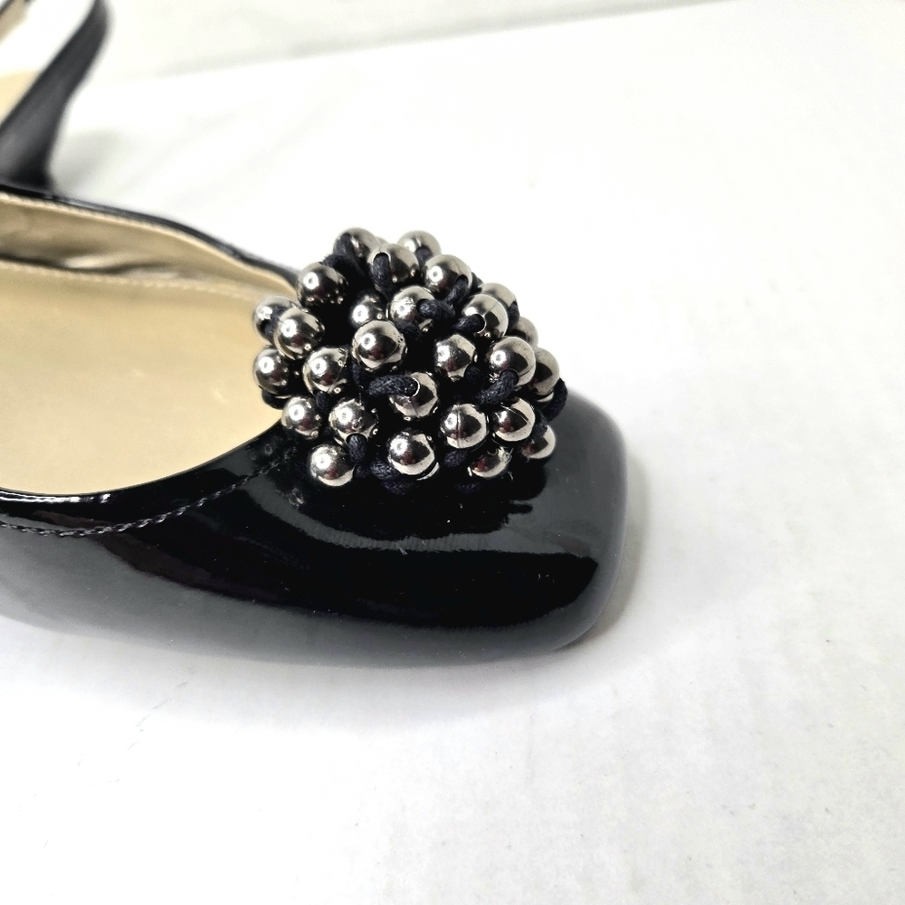 Liz Claiborne Sling Back Shoes. Black Patent, 8.5 M. - Picture 4 of 12